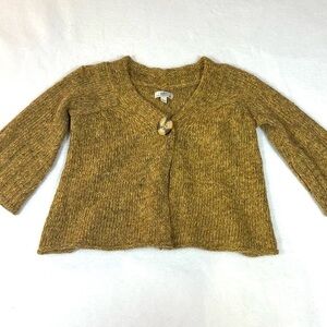 So Wear it Declare it size S tan gold BOHO flare sleeve soft knit V-neck sweater
